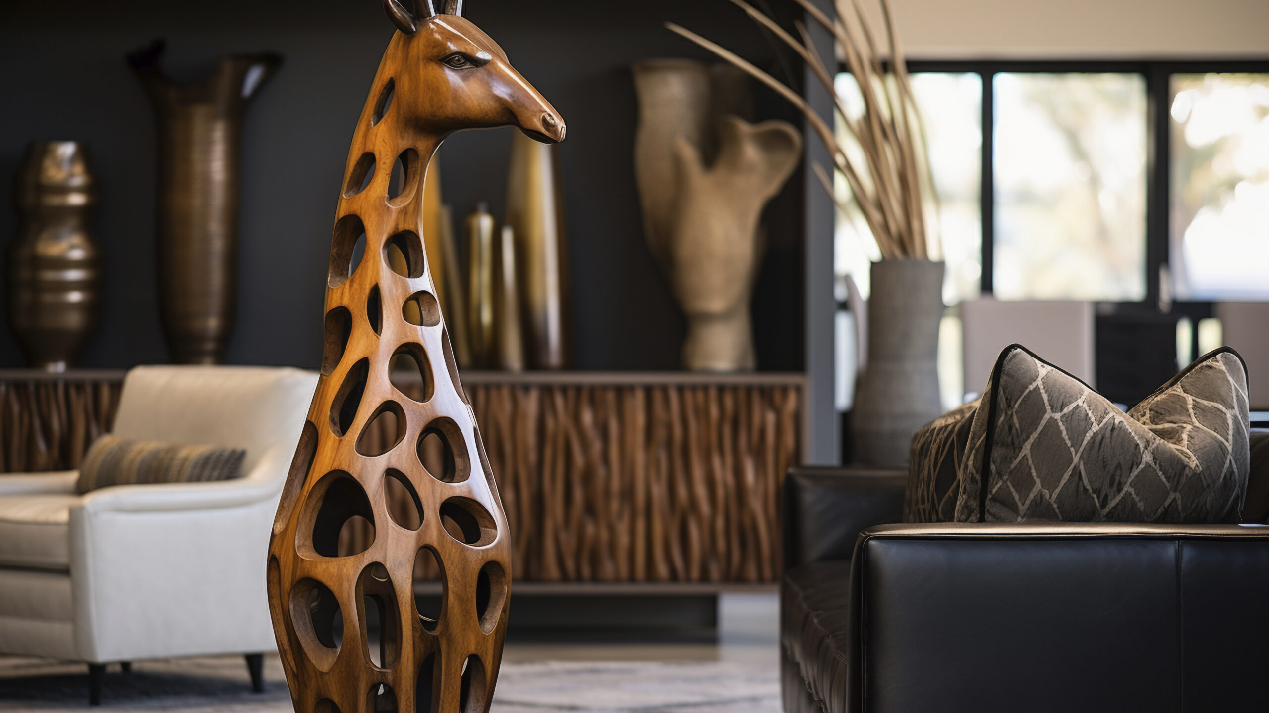 handcrafted-wooden-decorative-giraffe-sculpture